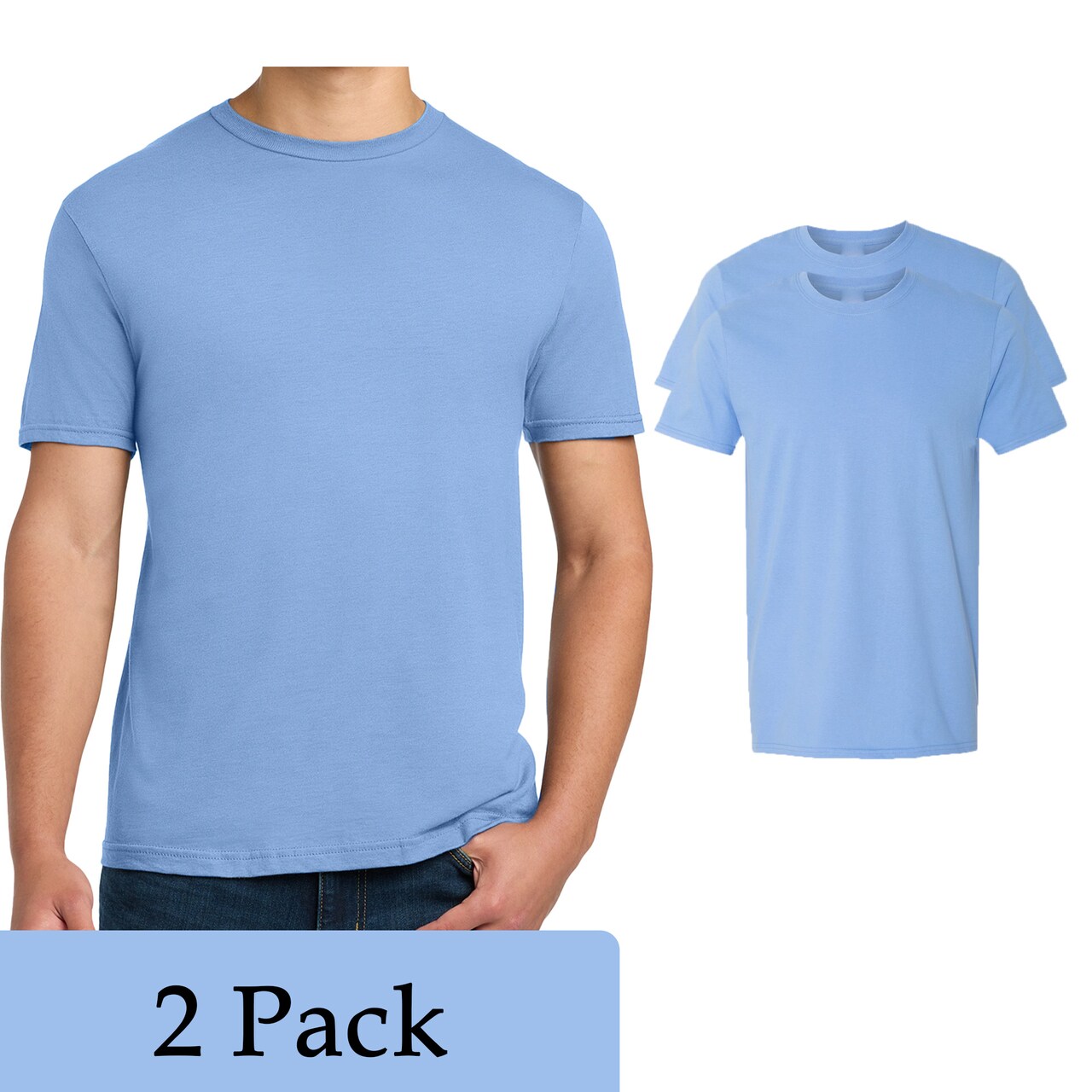 Gildan Unisex Softstyle T-Shirt Bundle, Carolina Blue Lightweight Short Sleeve Crewneck Blanks Tee